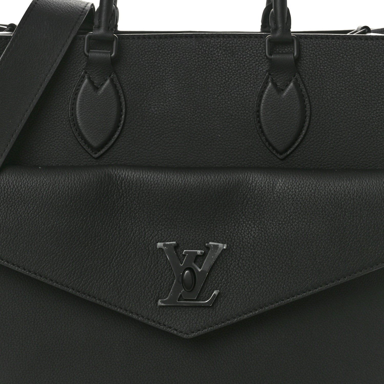 Louis Vuitton Soft Calfskin Lockme Tote MM Black 7 of 9