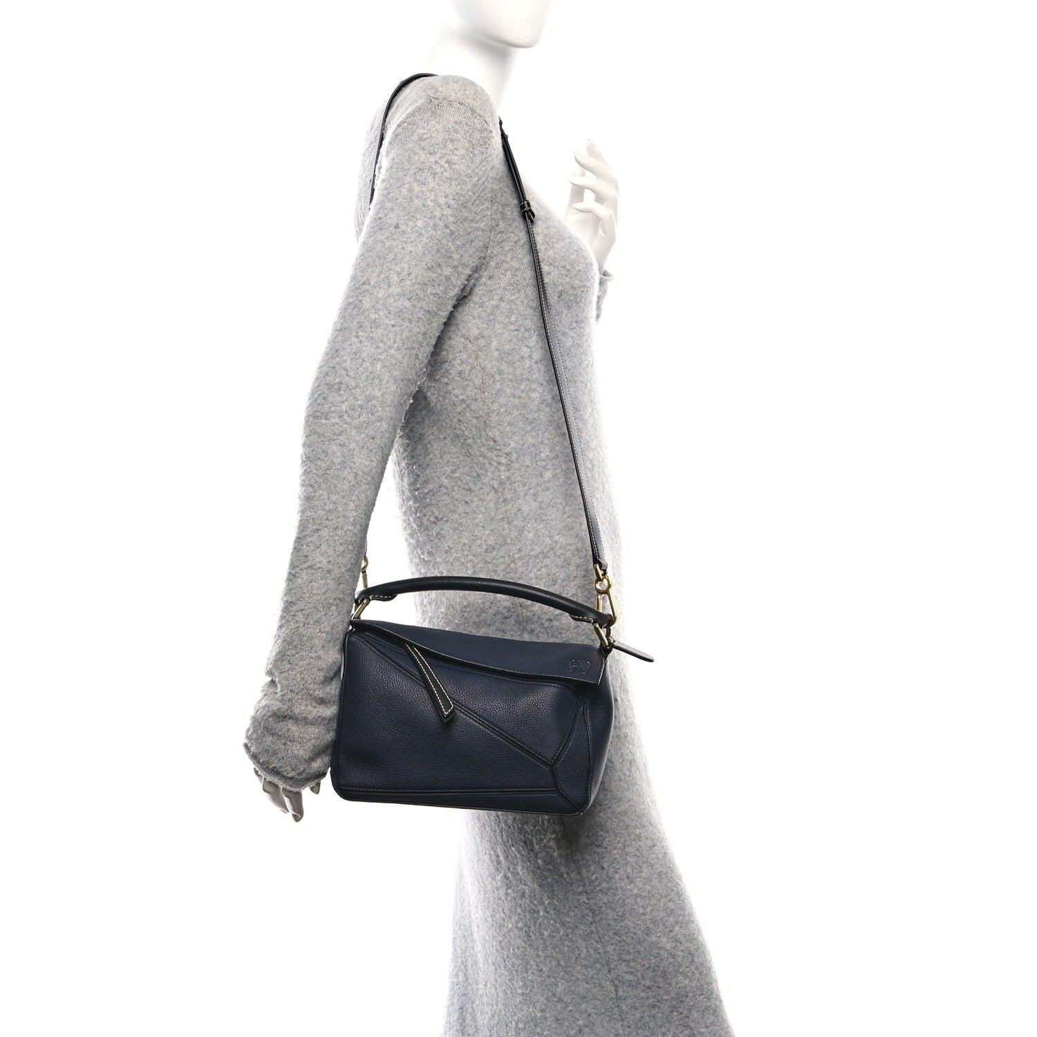 Loewe Calfskin Small Puzzle Bag Midnight Blue Black 1763745