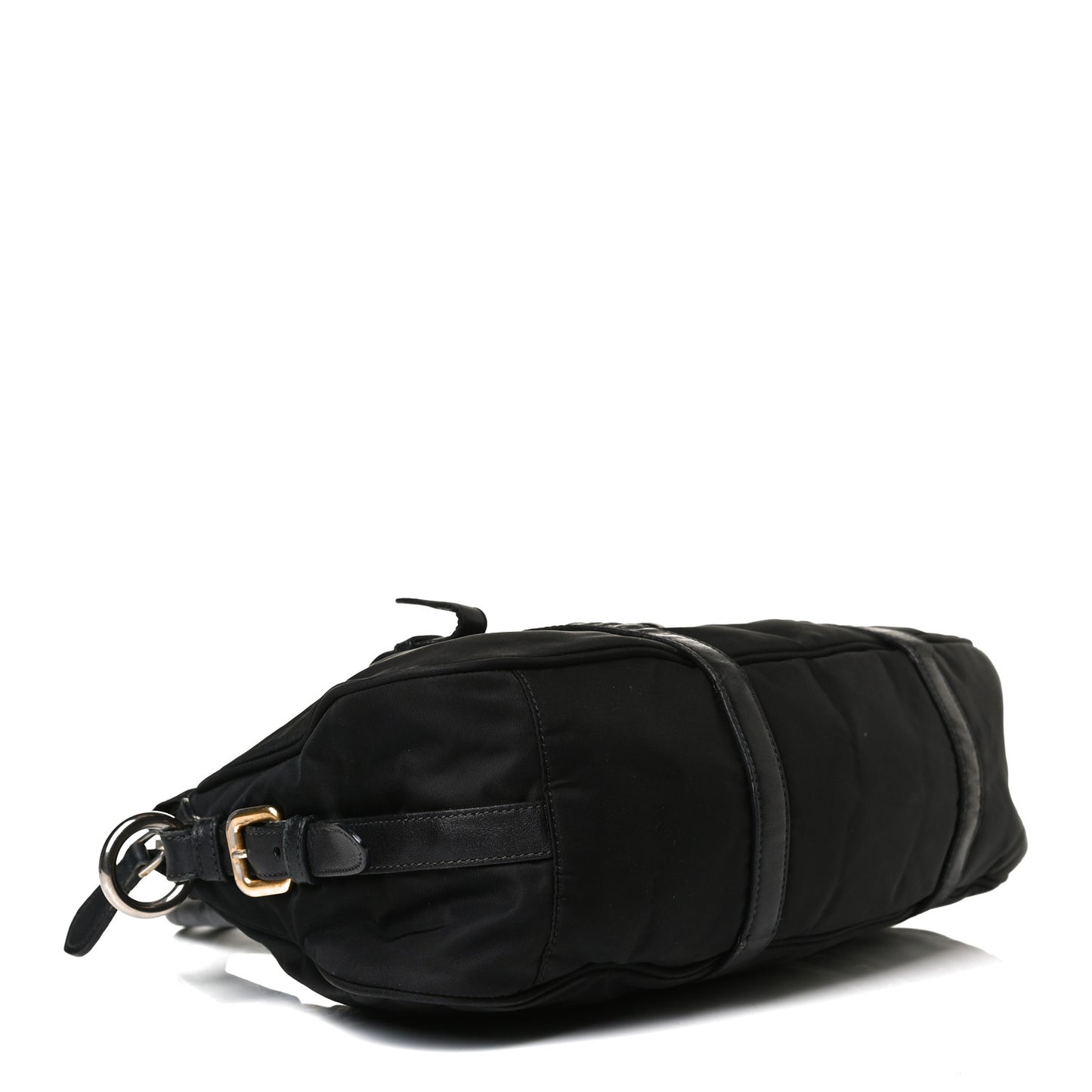 Tessuto Nylon City Calfskin Shoulder Bag Black