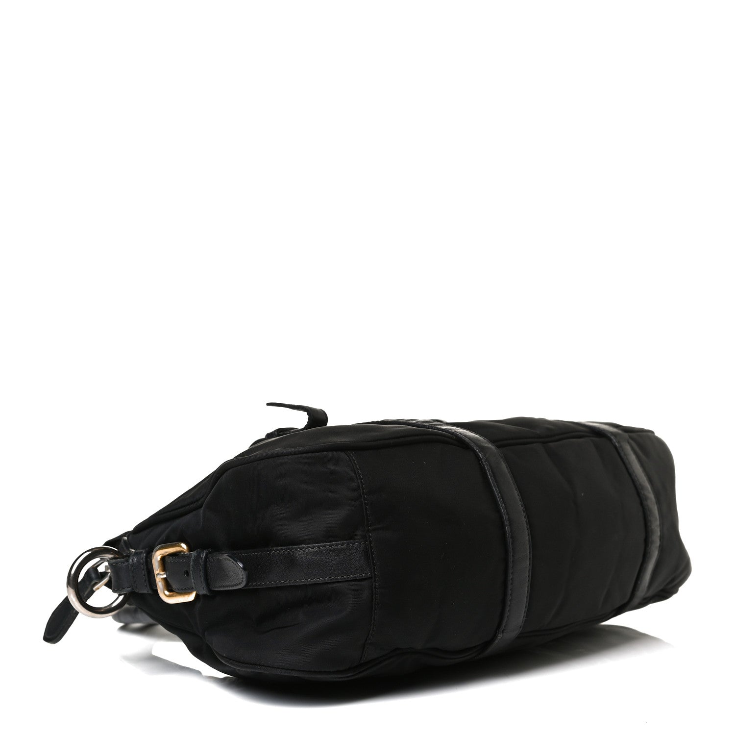Prada Tessuto Nylon City Calfskin Shoulder Bag Black 3 of 21