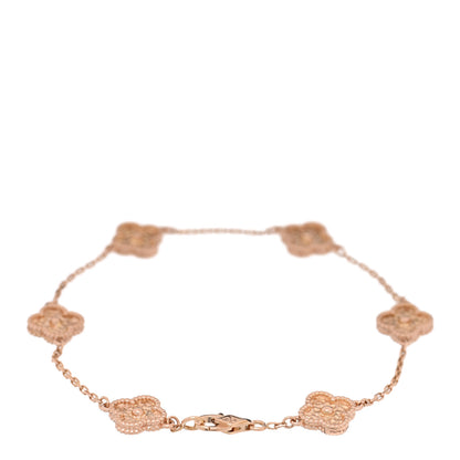 Van Cleef & Arpels 18K Rose Gold 6 Motifs Sweet Alhambra Bracelet 2 of 3