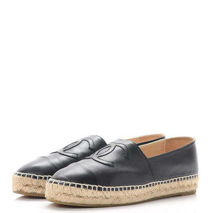 Chanel Lambskin CC Espadrilles 38 Black 3 of 17