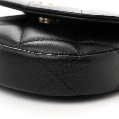 Chanel Lambskin Quilted Pearl Top Handle Clutch With Chain Black 12 of 12