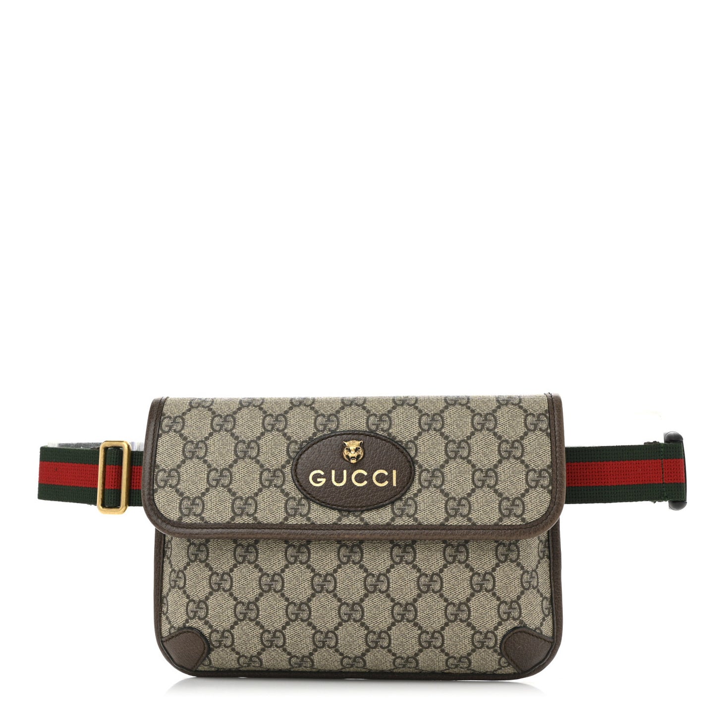 GG Supreme Monogram Neo Vintage Web Belt Bag Brown