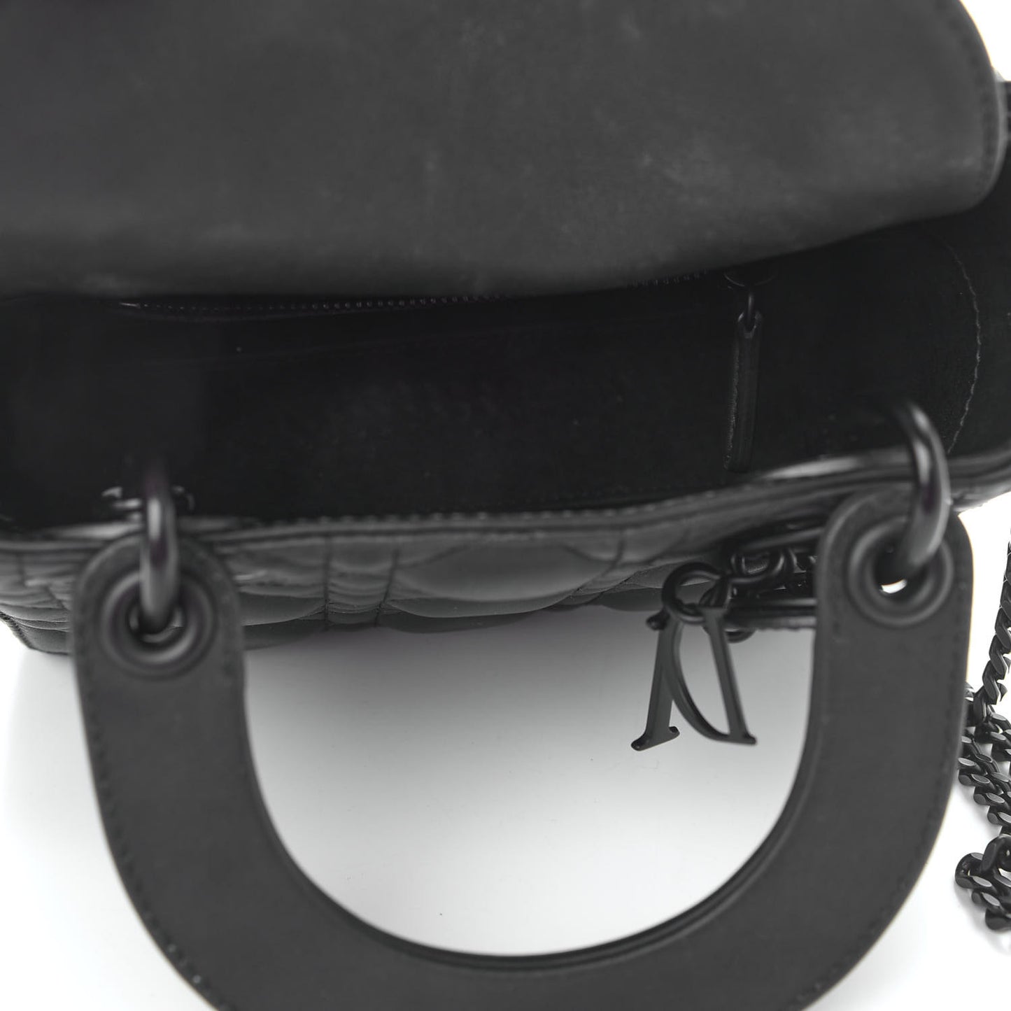 Ultra Matte Calfskin Cannage Mini Lady Dior Black