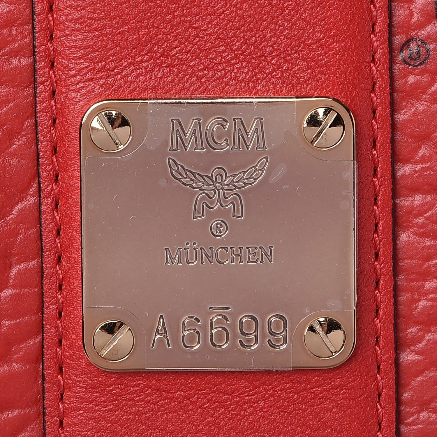 MCM Visetos Large Liz Reversible Shopper Tote Ruby Red 9 of 16