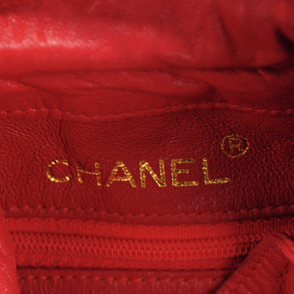 Chanel Lambskin Drawstring Pouch Bag Red 6 of 10