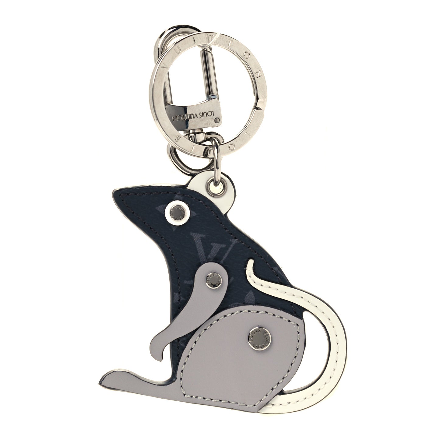 Calfskin Monogram Eclipse Rat Bag Charm Key Holder