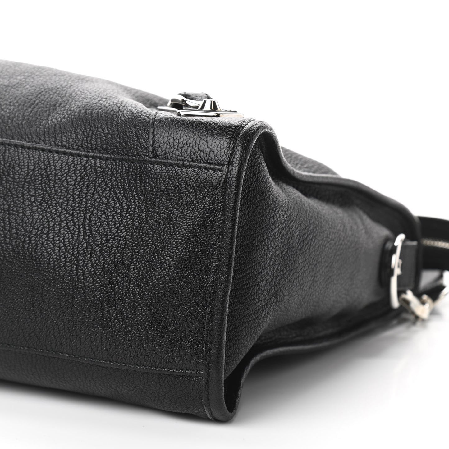 Chevre Silver Metallic Edge Hardware City Black
