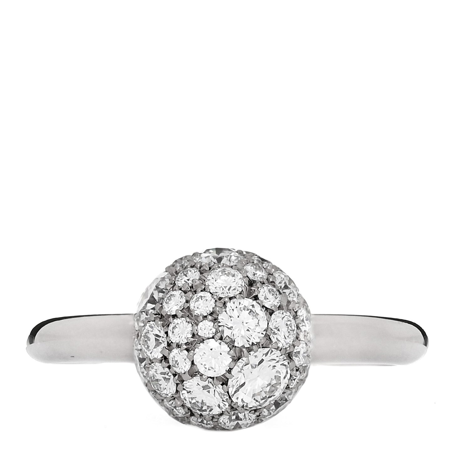 18K White Gold Diamond 8mm HardWear Ball Ring 52 6