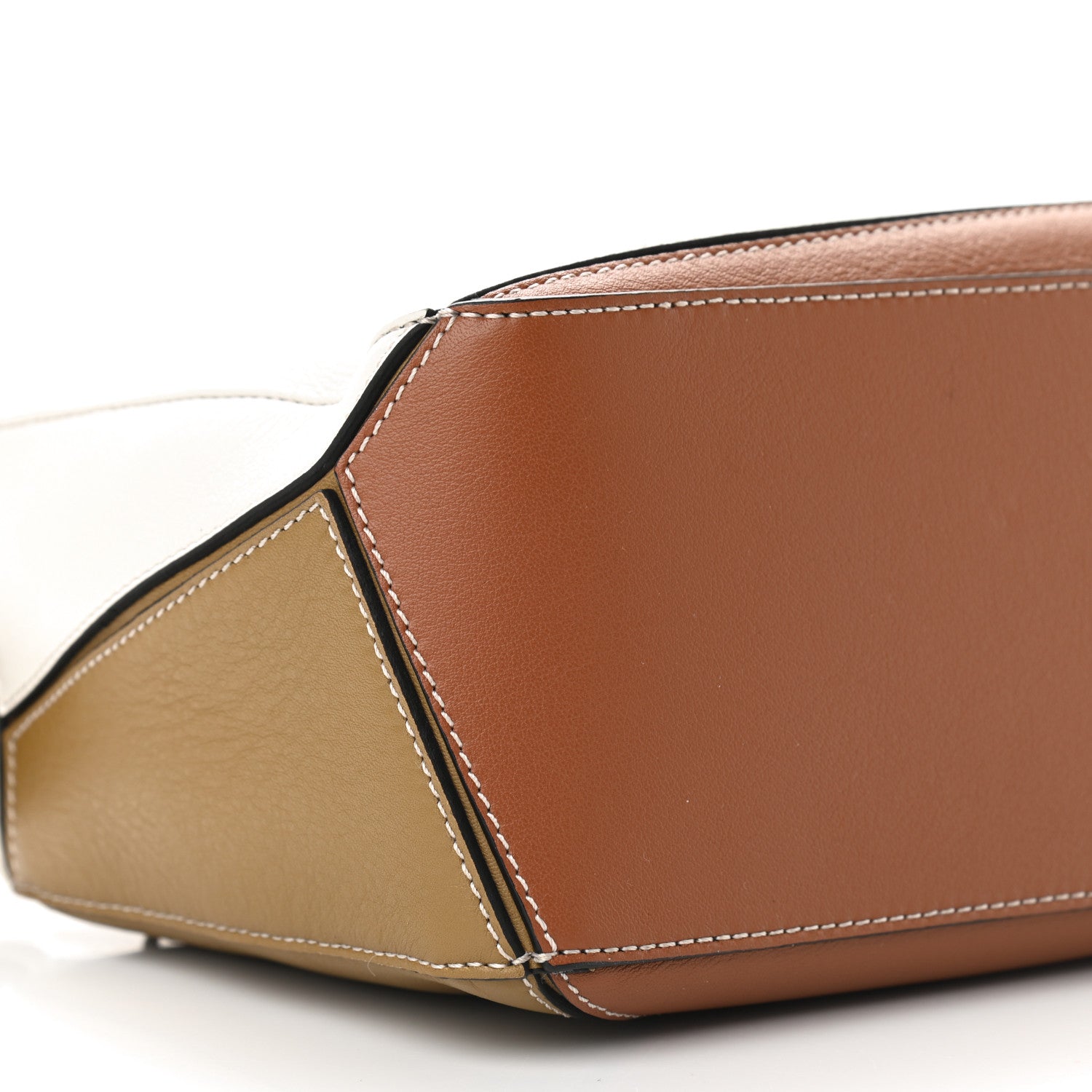 Loewe Calfskin Small Puzzle Bag Ochre Green Soft White 4 of 7