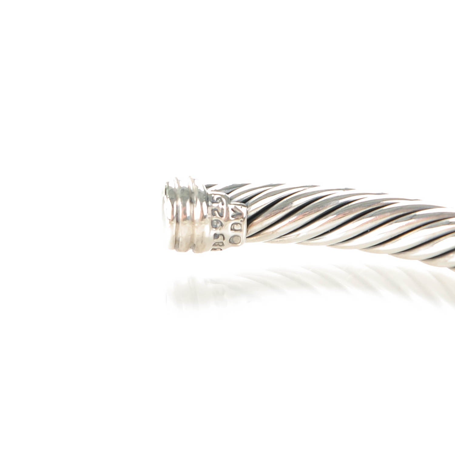 David Yurman Sterling Silver 14K Yellow Gold 5mm X Station Cable Bracelet 4 of 5