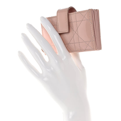 Christian Dior Patent Cannage Lady Dior 5-Gusset Card Holder Rose Clair 2 of 8