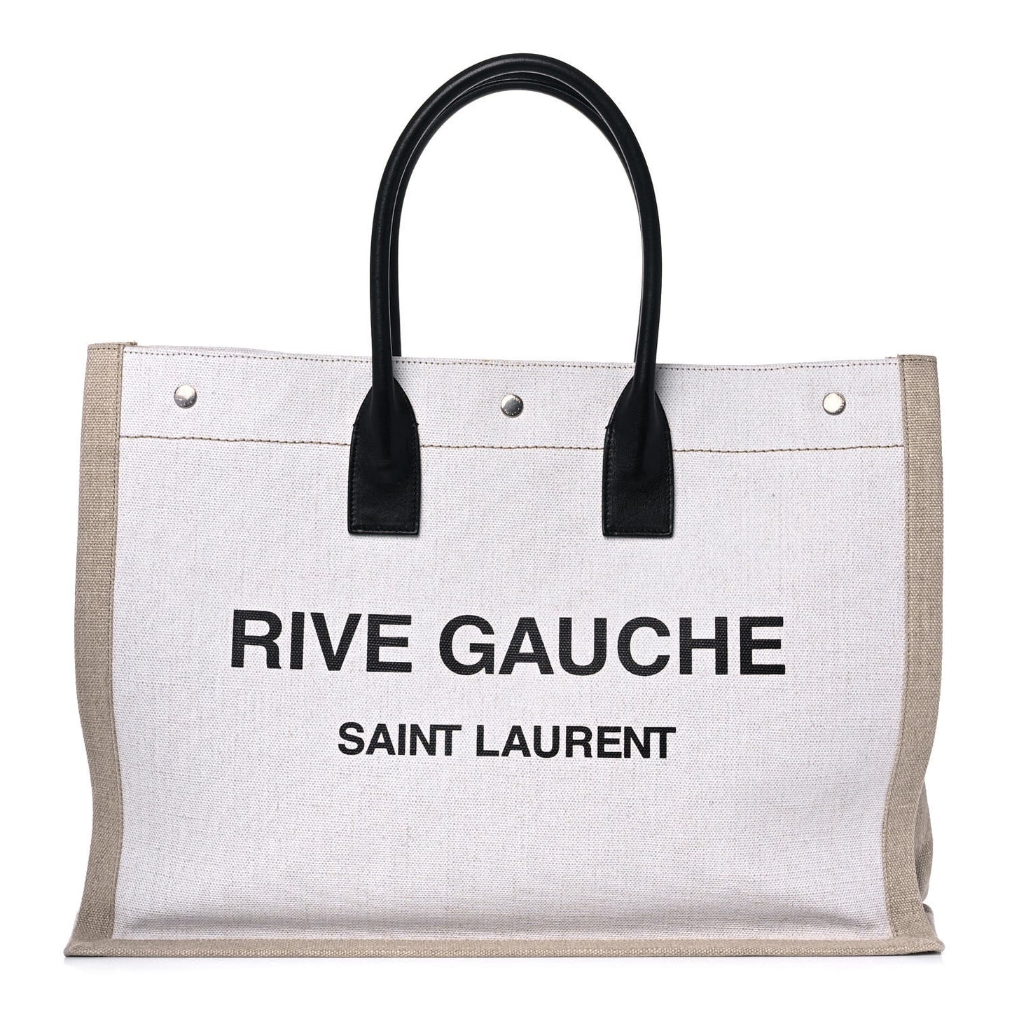 Linen Calfskin Rive Gauche Tote Optic White
