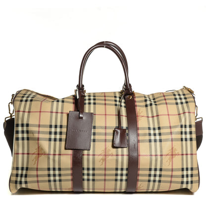 Burberry Haymarket Check Large Holdall Duffel Bag Brown 1 of 7