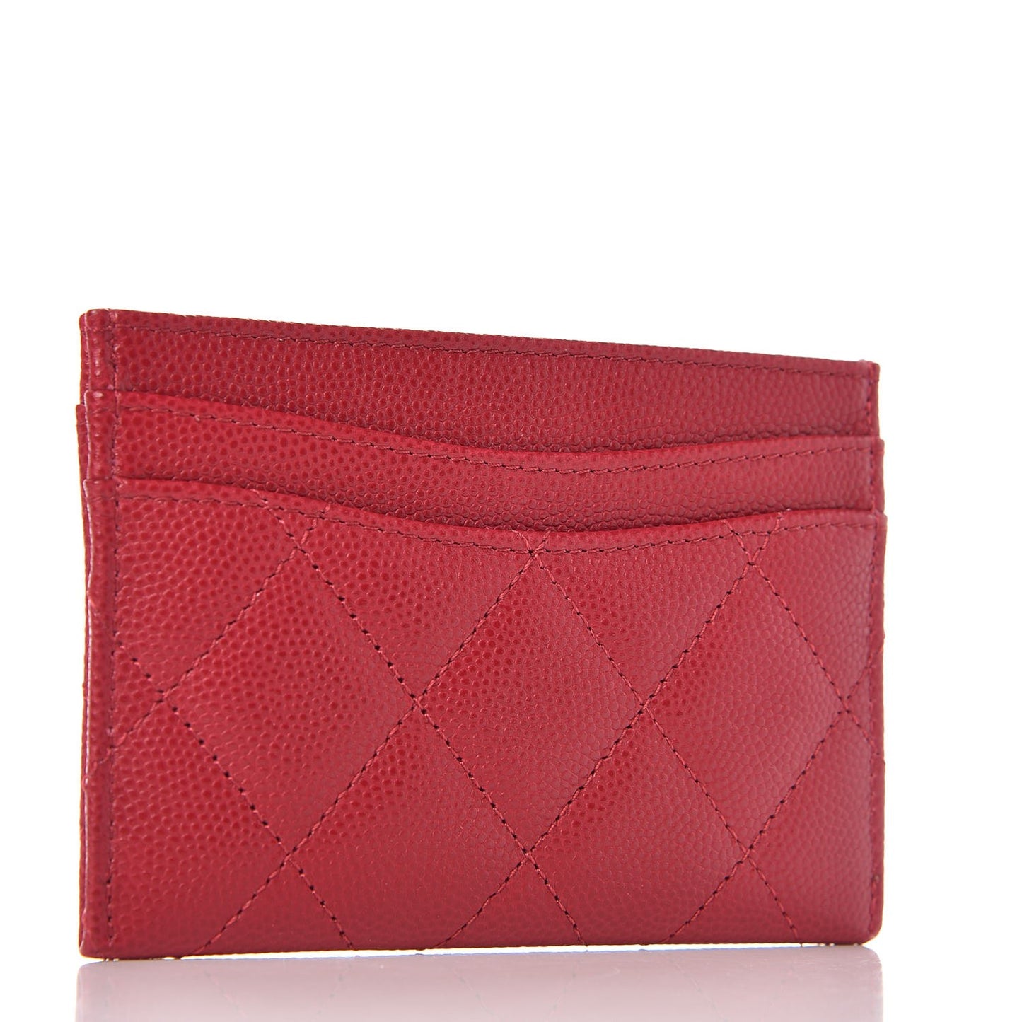 Caviar Quilted Card Holder Pink