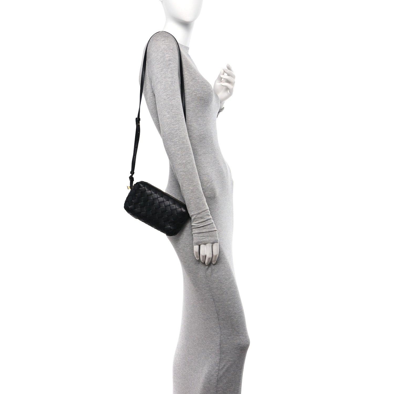 Bottega Veneta Nappa Intrecciato Nodini Mini Crossbody Black 2 of 10