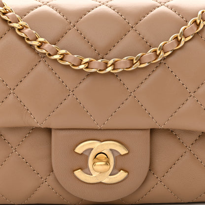 Chanel Lambskin Quilted Mini Rectangular Pearl Crush Flap Dark Beige 8 of 11