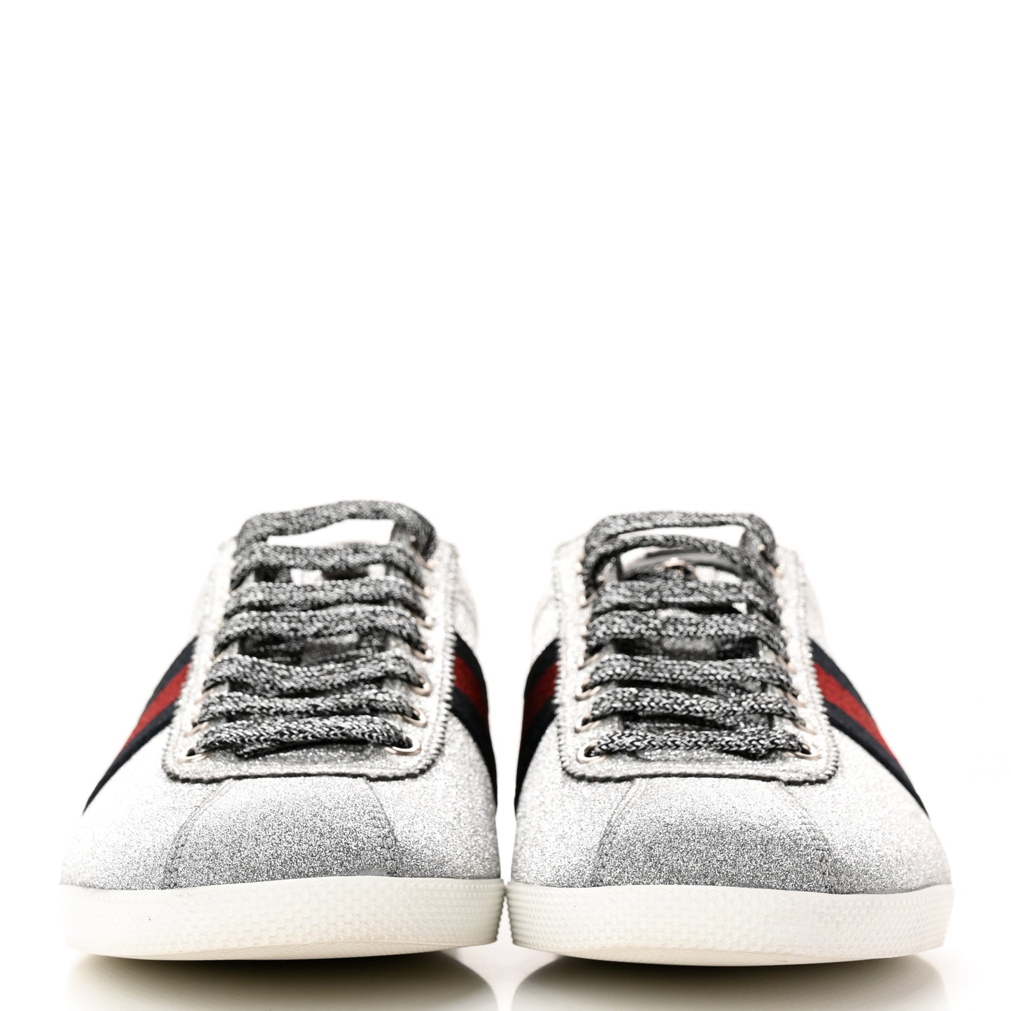 Glitter Fabric Studded Web Mens Sneakers 6 Silver