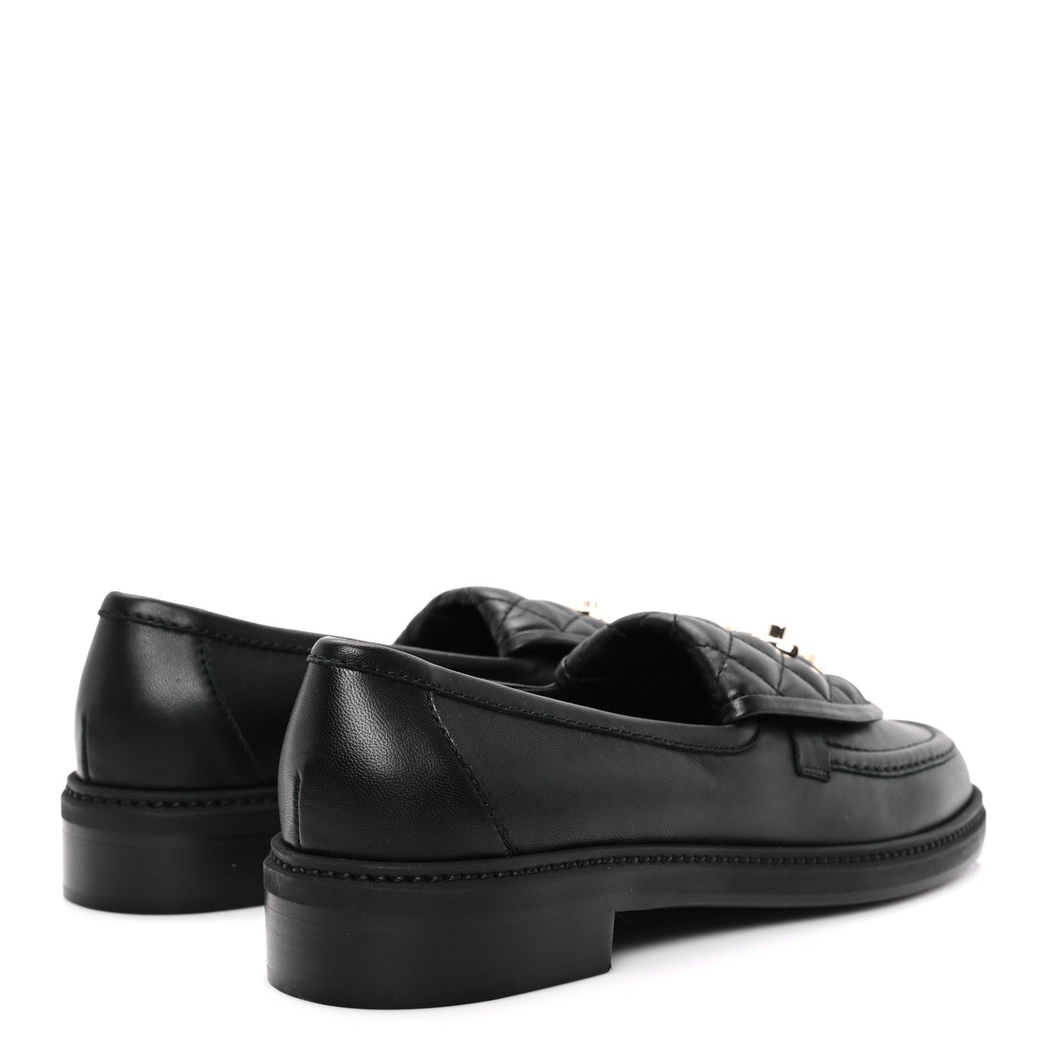 Chanel Lambskin Quilted CC Turnlock Loafers 40.5 Black 5 of 9