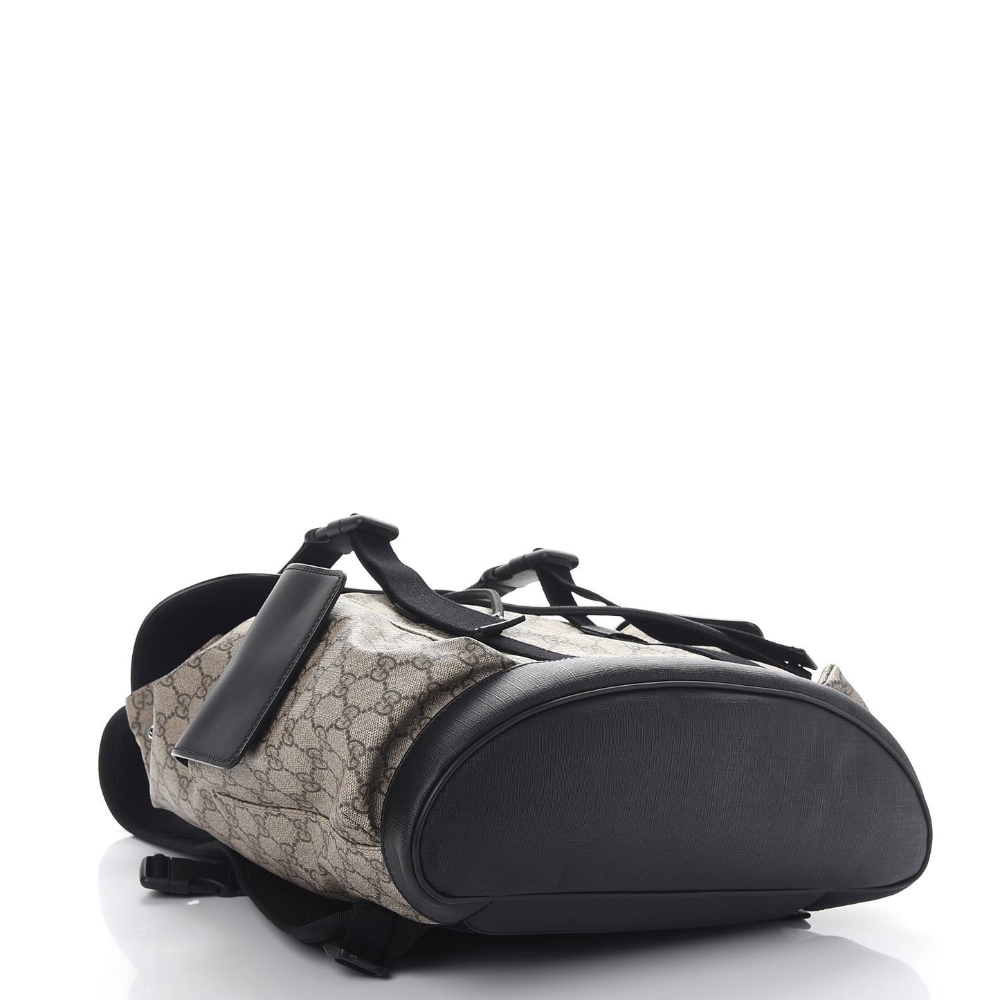 Soft GG Supreme Monogram Double Buckle Backpack Beige Black