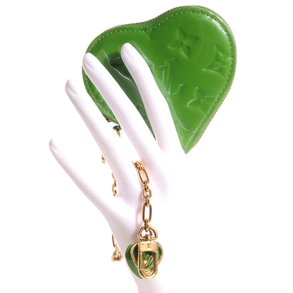 Louis Vuitton Vernis Heart Coin Purse Vert Tonic 2 of 8