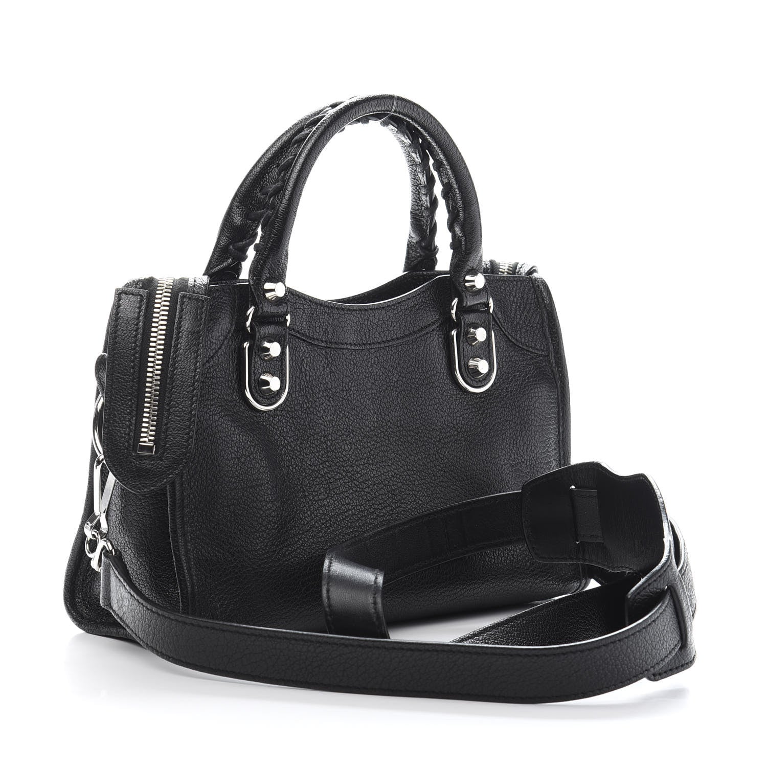 Balenciaga Chevre Silver Metallic Edge Hardware Mini City Black 4 of 13