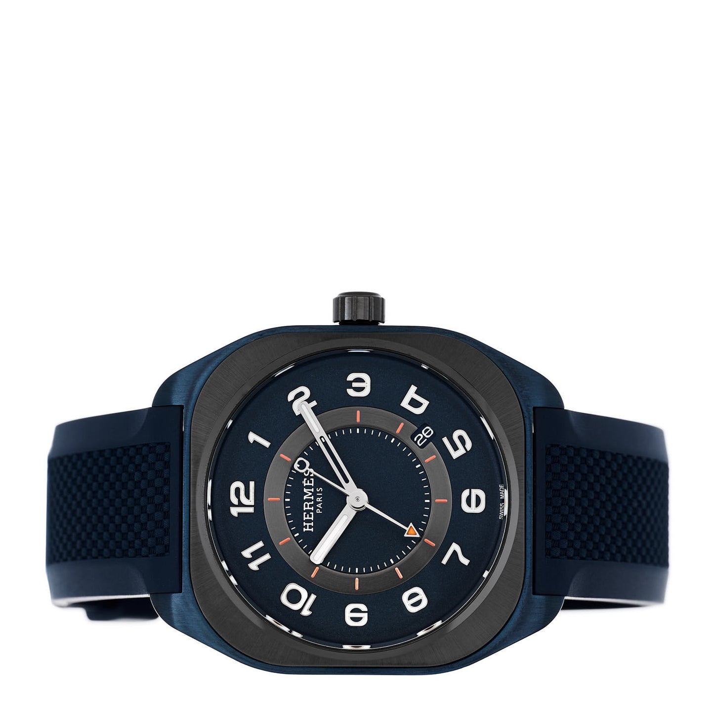 PVD Titanium Rubber 39mm H08 Automatic Watch Bleu Abysse