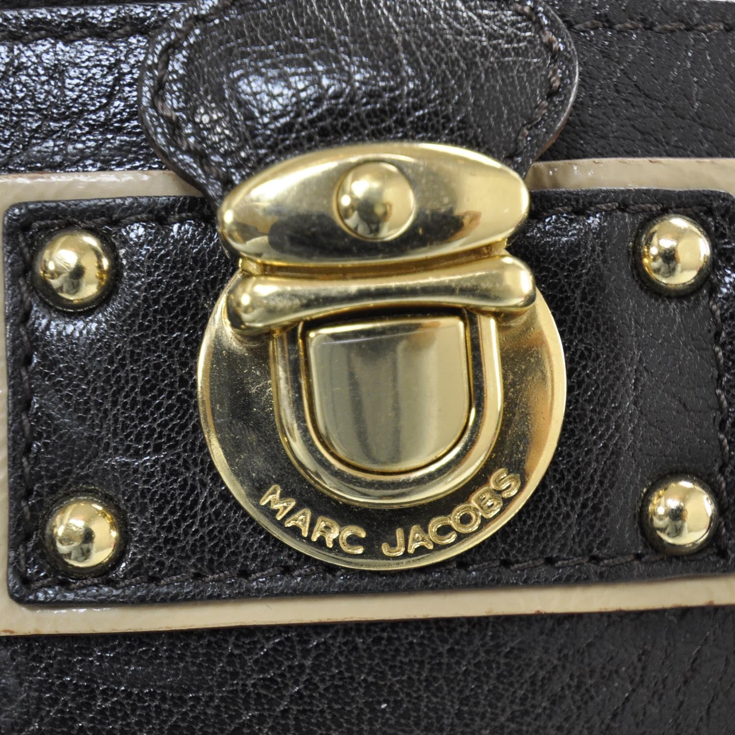 Marc Jacobs Leather Striping Hudson Tote Chili Dark Brown 8 of 11