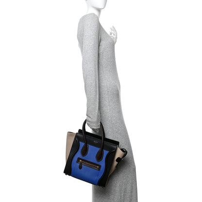 Celine Smooth Calfskin Micro Tri-Color Luggage Indigo 2 of 10