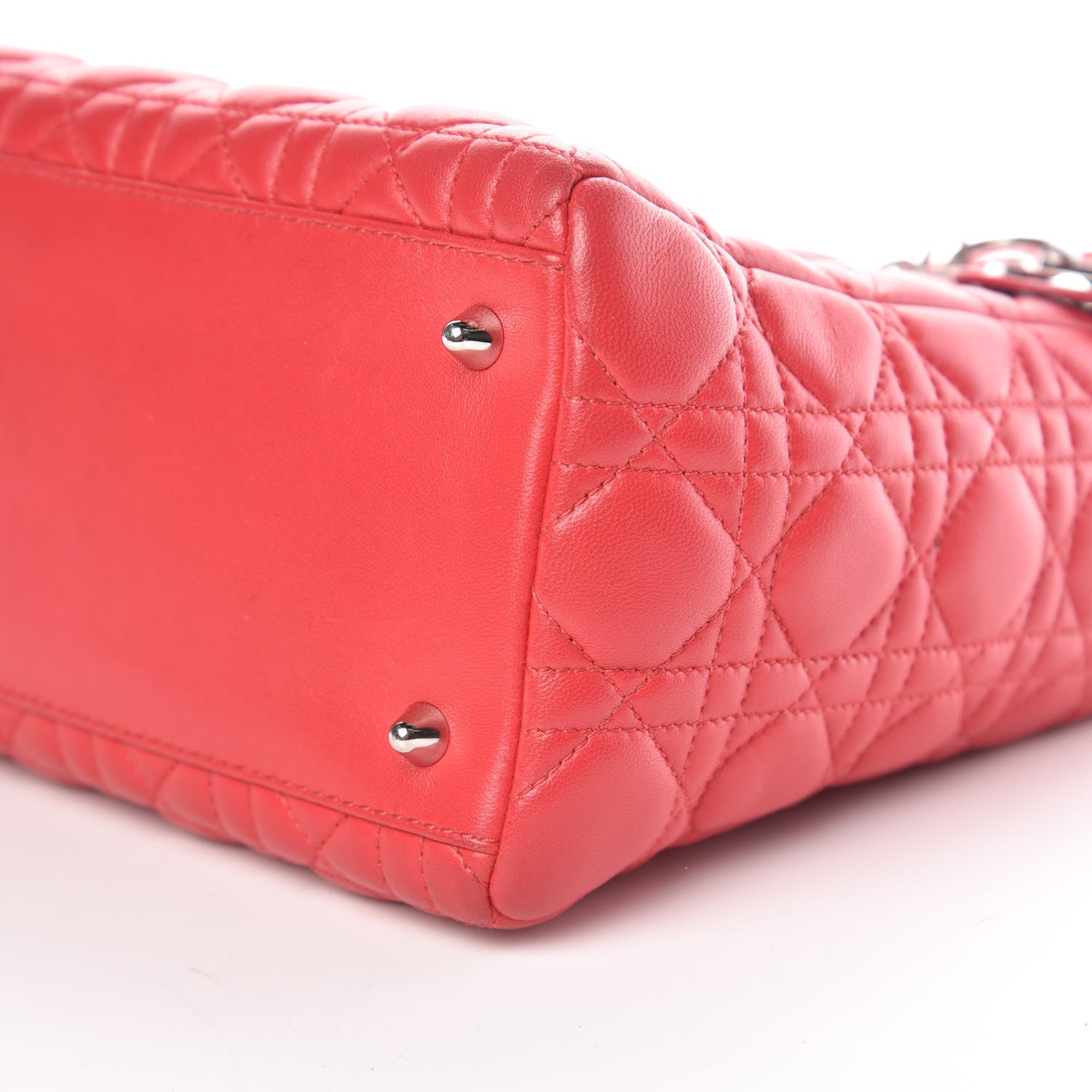 Christian Dior Lambskin Cannage Medium Lady Dior Red 12 of 12