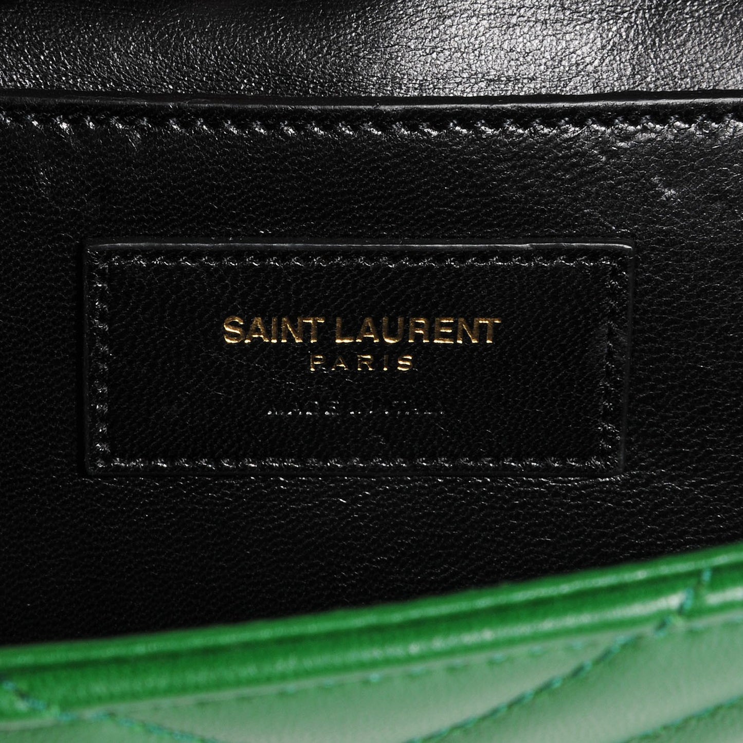 Lambskin Matelasse Chevron Medium Monogram Satchel Green