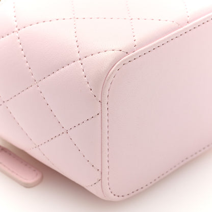Chanel Lambskin Quilted Mini Top Handle Vanity Case With Chain Light Pink 9 of 11