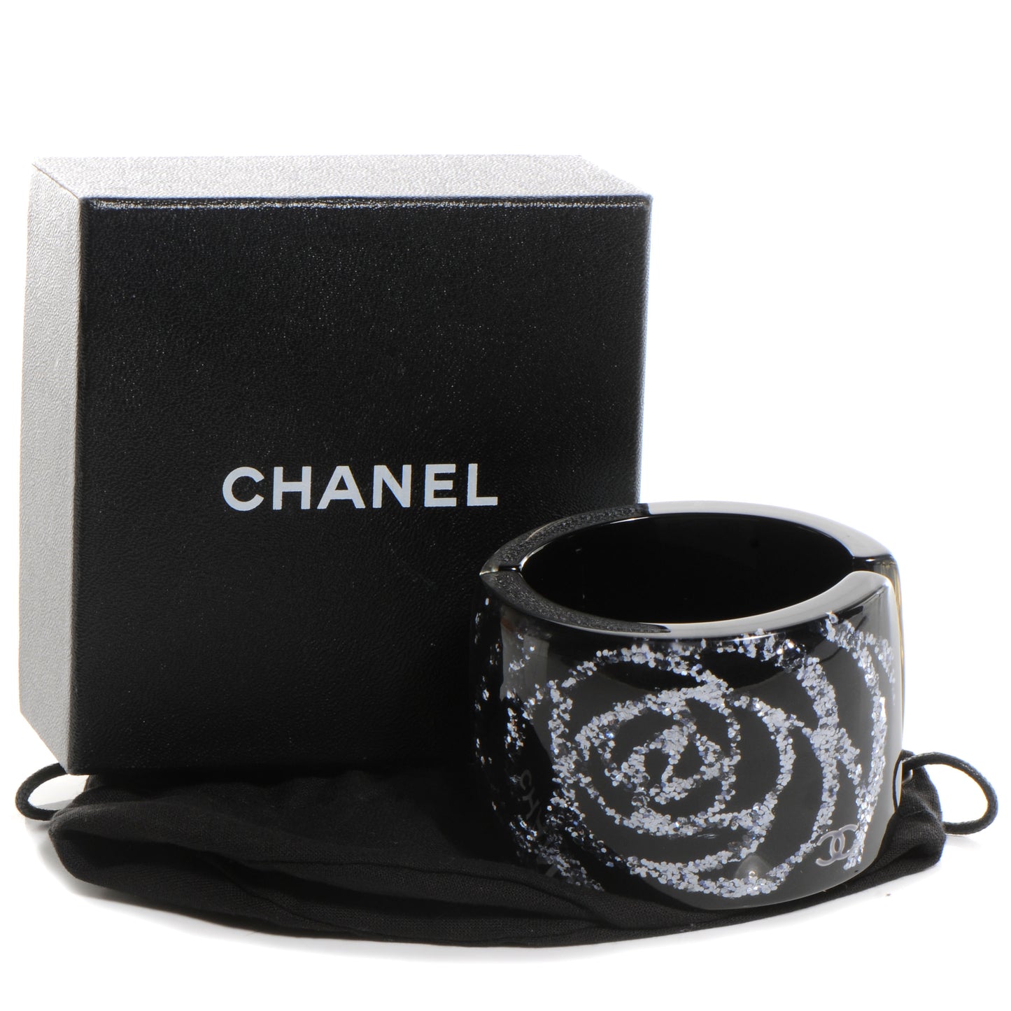 Camellia Glitter CC Cuff Black