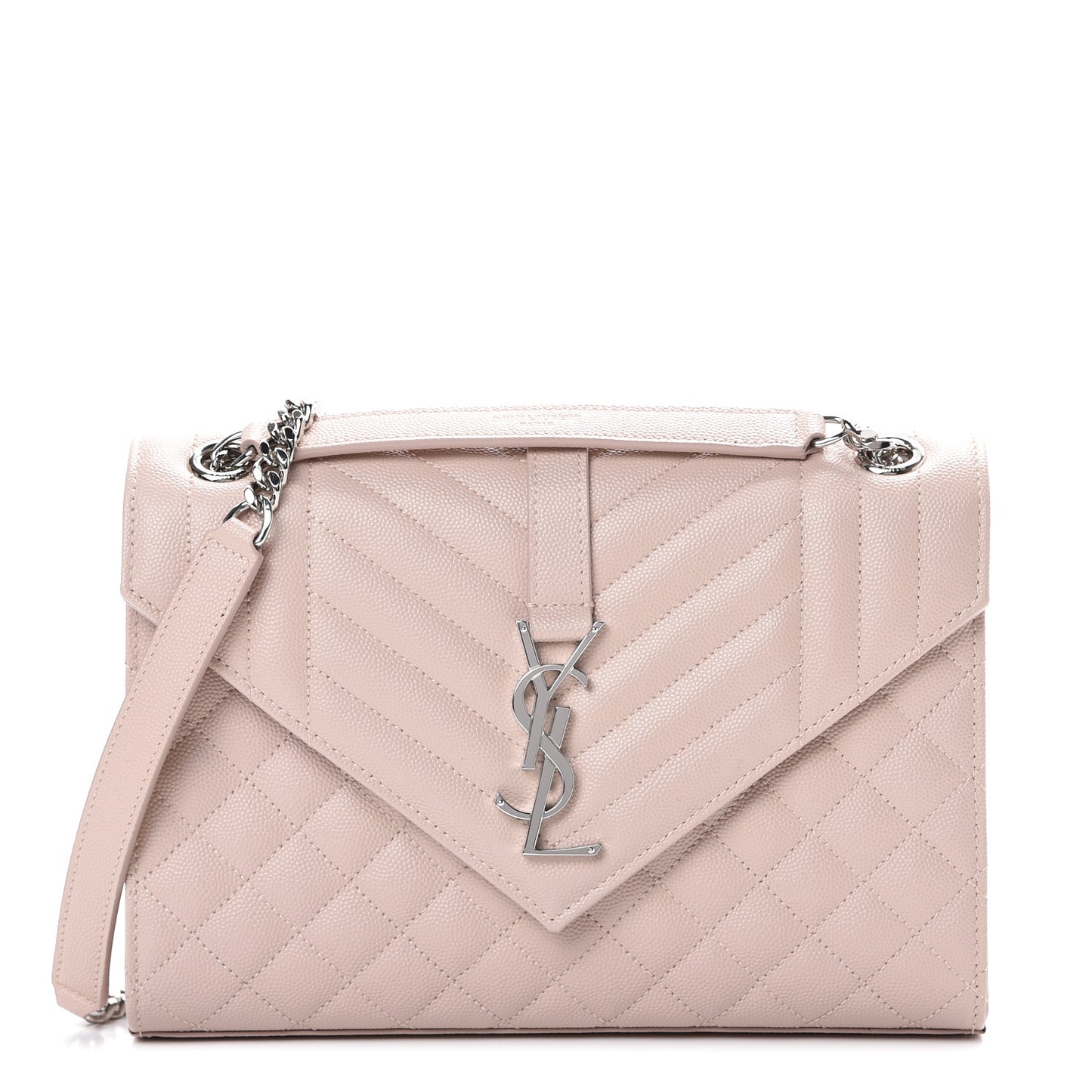 Grain De Poudre Textured Mixed Matelasse Medium Triquilt Monogram Satchel Marble Pink