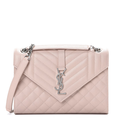 Saint Laurent Grain De Poudre Textured Mixed Matelasse Medium Triquilt Monogram Satchel Marble Pink 1 of 9