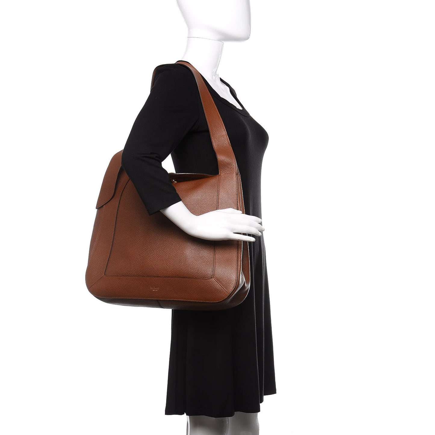 Small Classic Grain Calfskin Marloes Hobo Oak