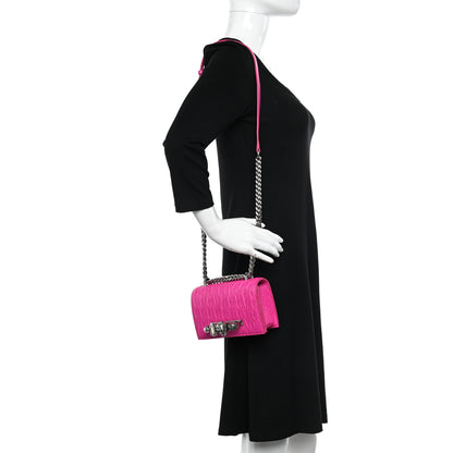 Alexander McQueen Lambskin Pleated Knuckle Shoulder Bag Fuchsia 2 of 10