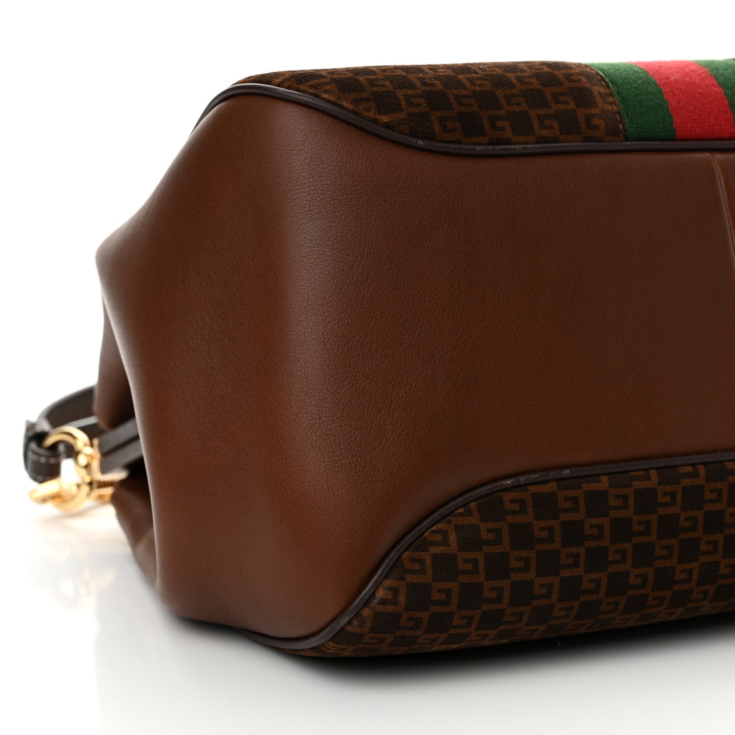 Suede GG Monogram Mini Virgo Tote Brown