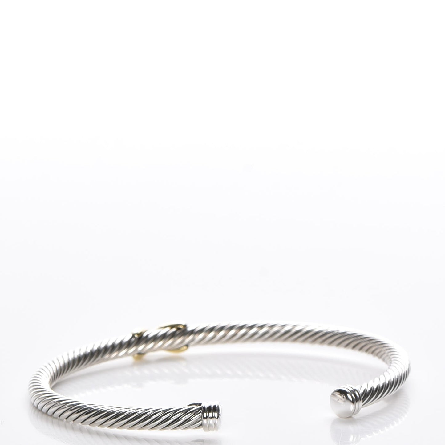 Sterling Silver 18K Yellow Gold 4mm X Station Cable Bracelet