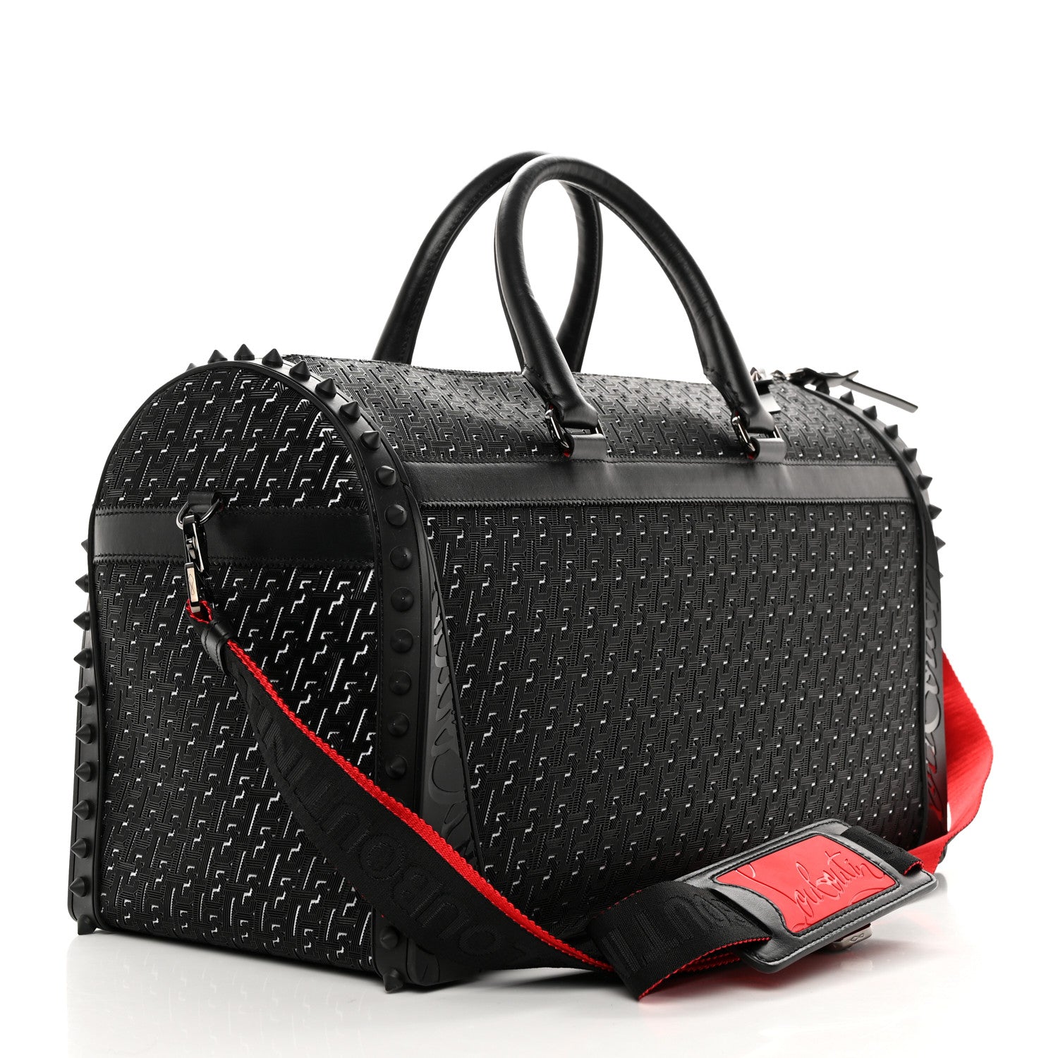 Christian Louboutin Studded Techno CL Sneakender Duffle White Black 2 of 11