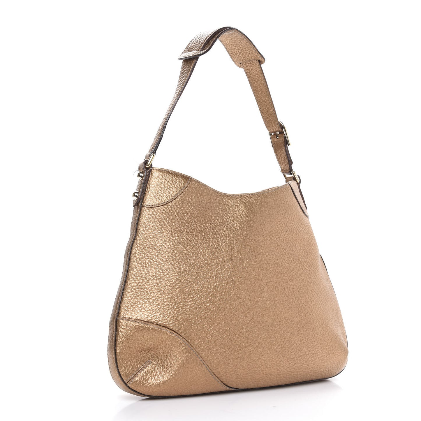 Metallic Pebbled Calfskin Hasler Hobo Gold