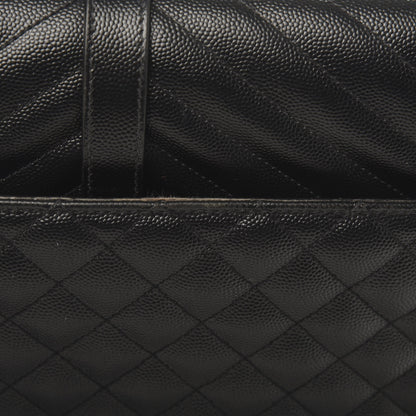 Saint Laurent Grain De Poudre Large Tri-Quilt Monogram Satchel Black 15 of 20