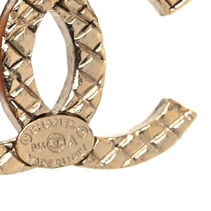 Chanel Metal Textured CC Earrings Gold 4 of 5