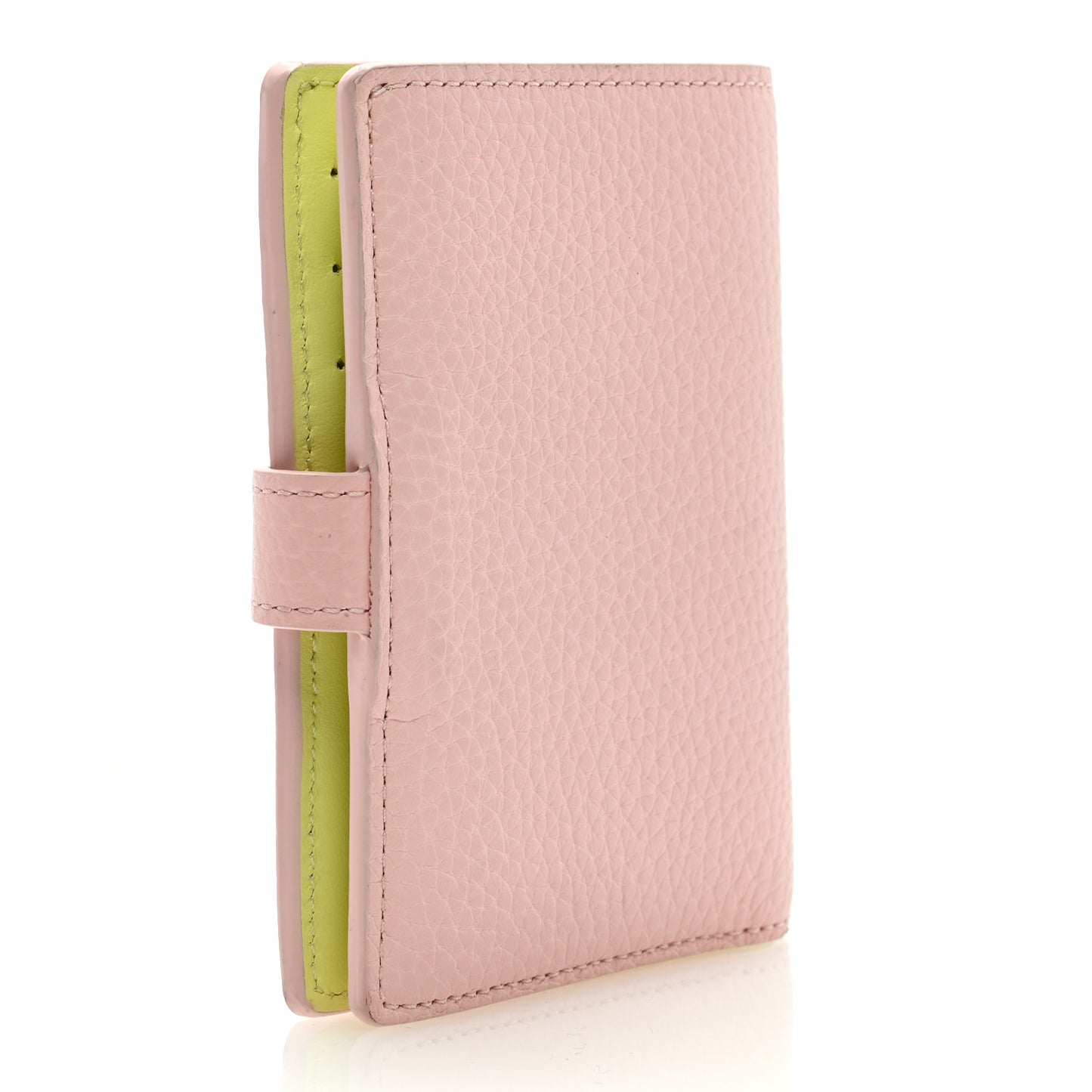 Taurillon Capucines Vertical Compact Wallet Rose Jasmin