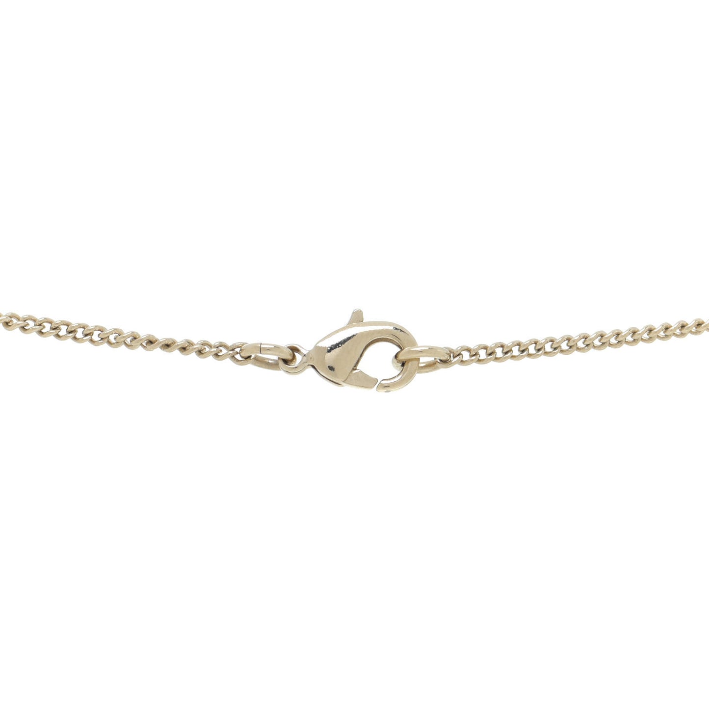 Pearl CC Double Heart Drop Necklace Pearly White Gold