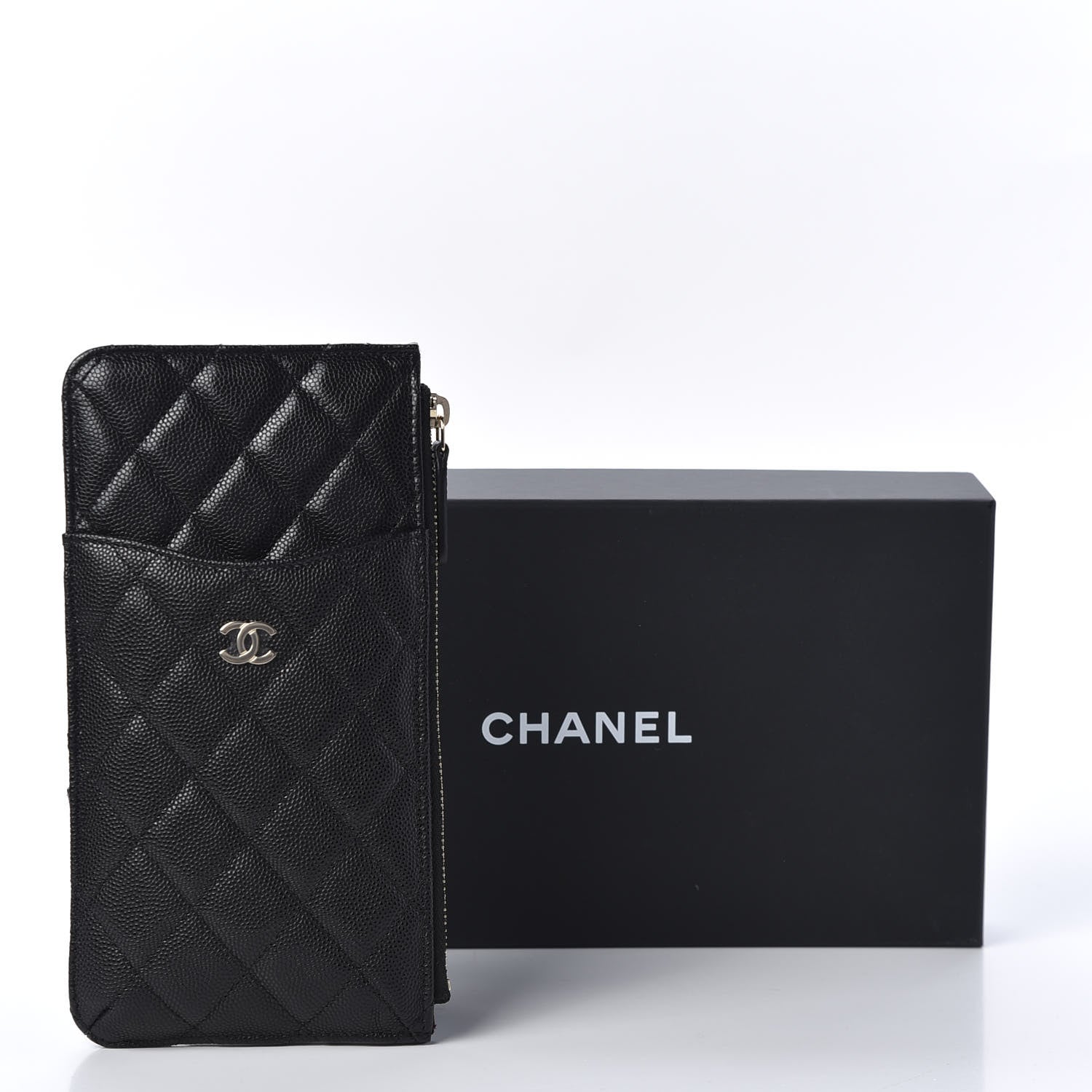 Chanel Caviar Quilted Classic Flat Wallet Pouch Black 9 of 9