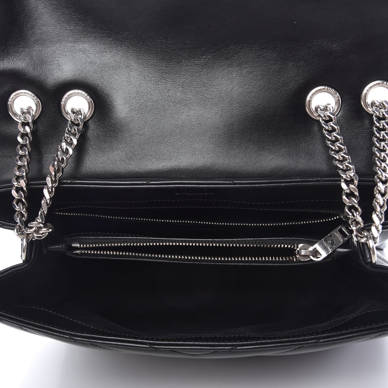 Saint Laurent Calfskin Y Quilted Monogram Medium Loulou Chain Satchel Black 5 of 10