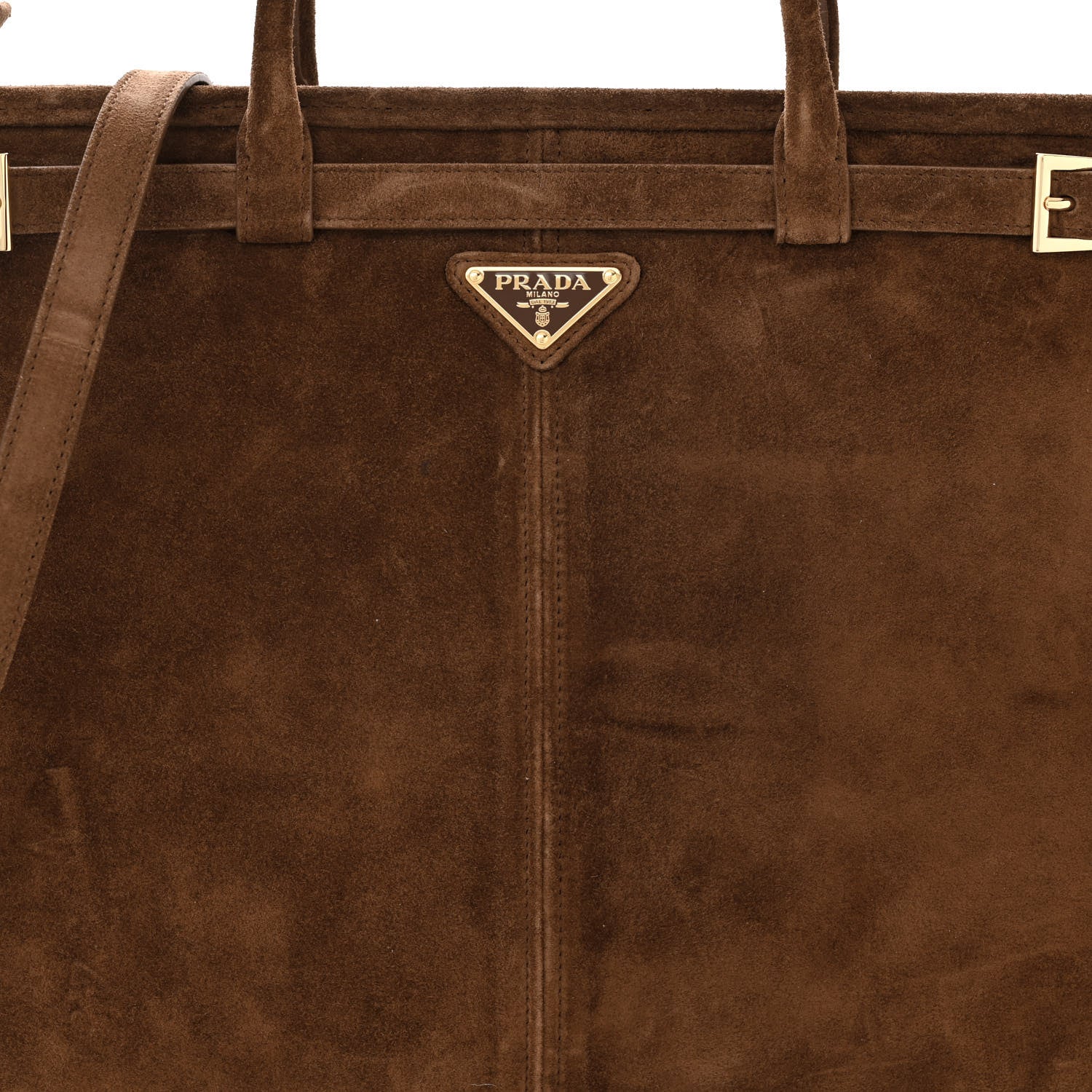 Prada Suede Extra Large Bonnie Shoulder Bag Cocoa Brown 8 of 10