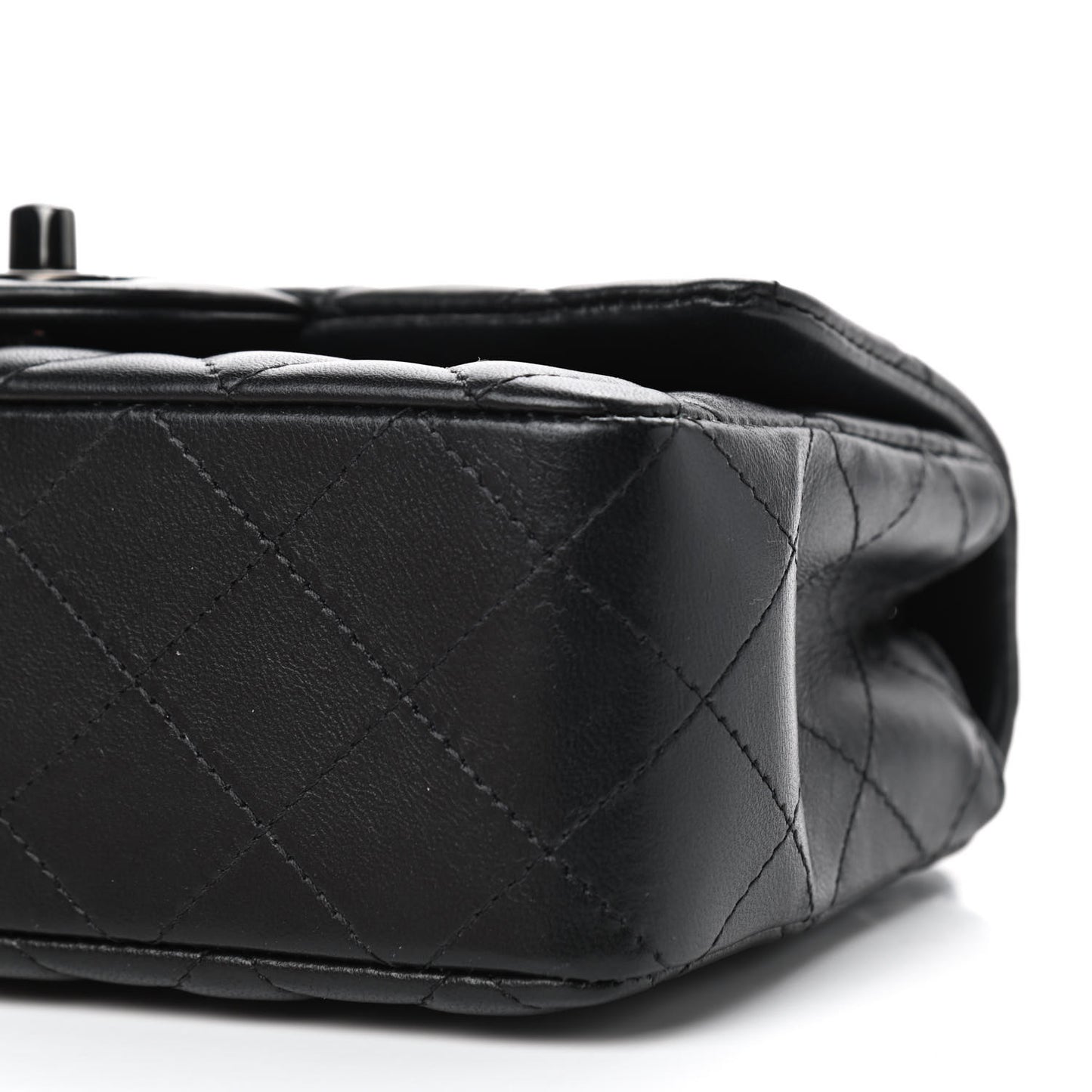 Lambskin Quilted Mini Rectangular Flap So Black